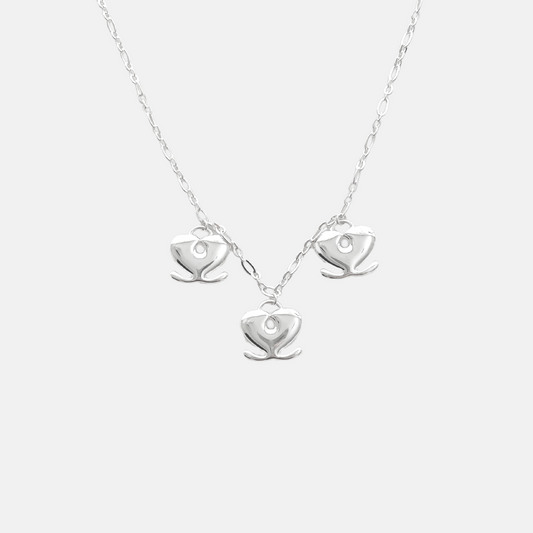 Slowly Trio Heart Charm Necklace